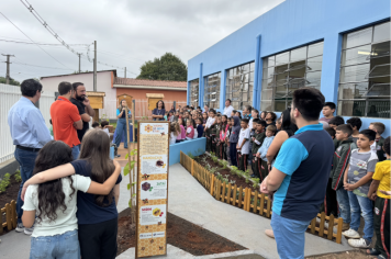 Sanepar e Prefeitura de Piraí do Sul inauguram o Jardim de Água e Mel na Escola Lúcilia Penteado de Araújo