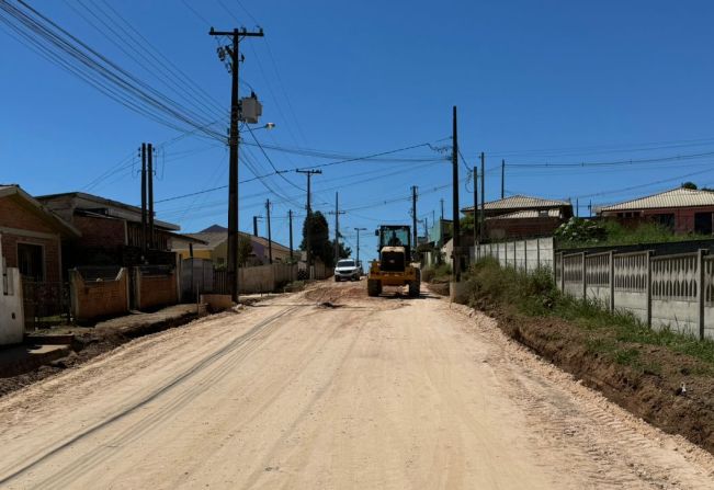 Prefeitura de Piraí do Sul avança com os serviços de pavimentação no Jardim São Lourenço