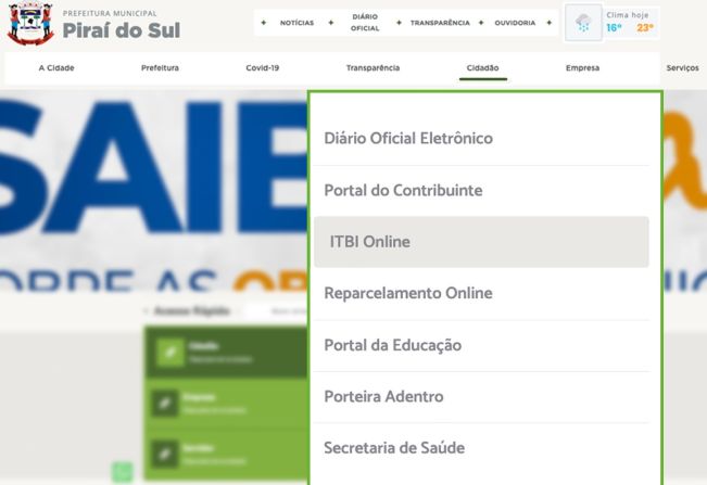 Prefeitura de Piraí do Sul implementa nova opção online para pagamento do ITBI