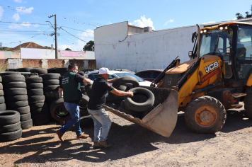 Prefeitura reforça ação contínua de recolhimento de pneus para prevenção da Dengue