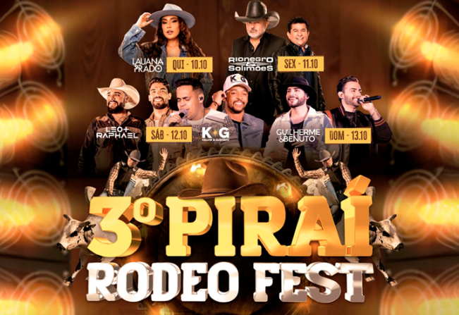 Está chegando a hora! Vem aí o 3º Piraí Rodeo Fest com renomadas atrações e emocionantes  montarias em touros